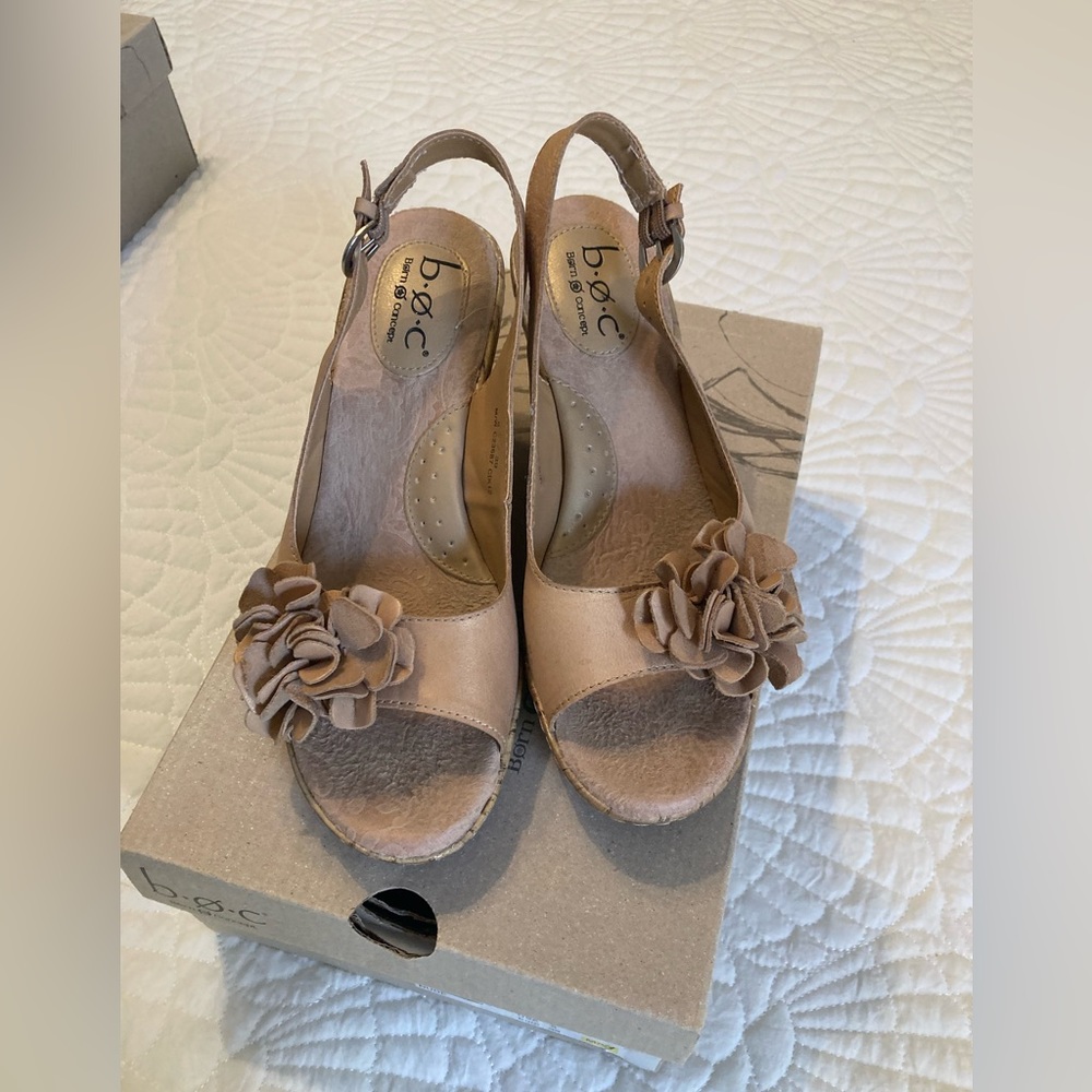 BOC Born Concept Nude Wedge Sandals 8M